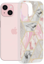 Husa Protectie pentru iPhone 15 UltraX Marble Series G701 Termoplastic Roz Hex 
