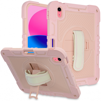 Husa Protectoare pentru Tableta iPad 10 2022 10.9 Ergonomic StripeShell V121 PC Soft Rose 