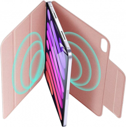 Husa Protectoare pentru Tableta iPad mini 6 2021 Heavy Duty Rebound Magnetic V39 TPU Strawberry Gold 