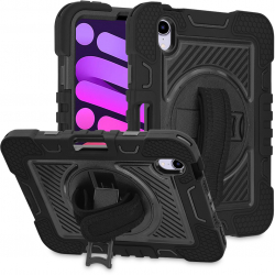 Husa Protectoare pentru Tableta iPad mini 6 2021 Sleek Defense StripeShell V128 PC Intense Darkness 