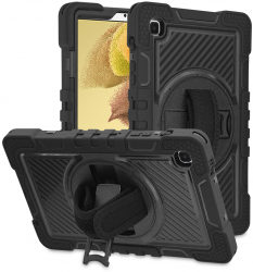 Husa Protectoare pentru Tableta Samsung Galaxy Tab A7 Lite Sleek Defense StripeShell V108 PC Intense Darkness 