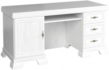 Birou VMB 3 sertare usa polita tastatura Alb Antichizat 149 x 61 x 75 cm 