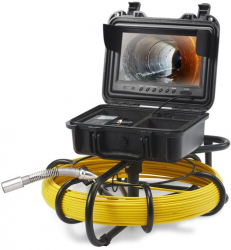 Camera inspectie endoscop Vevor Profesional Monitor mare color HD 9&rdquo Lungime 70 m IP68 12xLed pentru conducte 