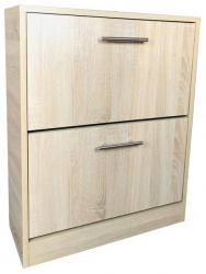 Pantofar GN 2 usi stejar alb 63x24x81.5 cm 