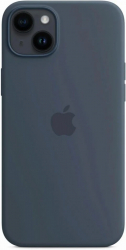 Husa de protectie Apple pentru iPhone 14 Plus Silicone Case with MagSafe Storm Blue 