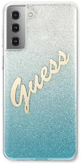 Husa de protectie Guess pentru Samsung Galaxy S21 Plus Glitter Gradient Light Blue 