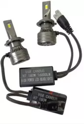 Set 2 becuri auto LED H7 12V 180W 6000K Canbus 16000Lm BZRSH 