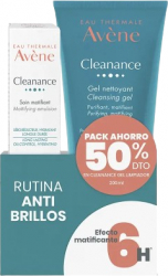 Set Gel de curatare faciala cu efect de purificare 200 ml + Crema hidratanta si matifianta 40 ml Avene Cleanance 