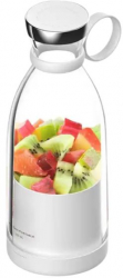 Blender portabil electric Autonomie mare Capacitate 350 ml 4 Lame 3D Putere 15000 RPM Alb 