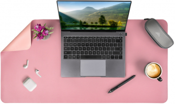 Mousepad XXL pentru protectie birou din piele pu impermeabil cu doua fete Mov/Roz 80x40cm 