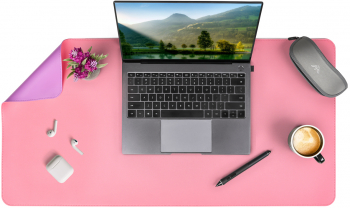 Mousepad XXL pentru protectie birou din piele pu impermeabil cu doua fete Roz/Violet 80x40cm 