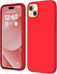Husa silicon cu microibra in interior pentru Iphone 15 Rosu 