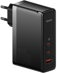 Incarcator rapid Baseus GaN5 Pro 2x USB-C 1x USB 140W cablu USB-C inclus Negru 
