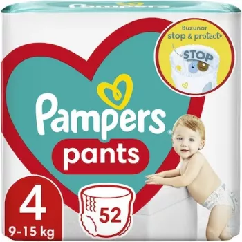 Scutece-chilotel Pampers Pants Jumbo Pack Marimea 4 9-15 Kg 52 buc 