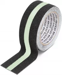 Banda adeziva antiglisanta - 5m x 50 mm - fosforescent / negru 