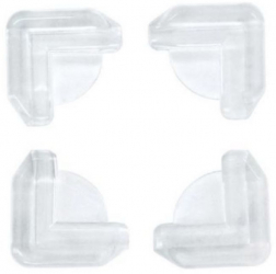 Set cu 4 protectii adezive pentru colturile mobilei din silicon premium Transparent 