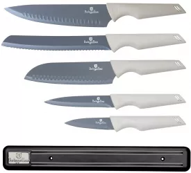 Set cutite cu suport magnetic 6 piese gri Aspen Collection BerlingerHaus BH 2839 
