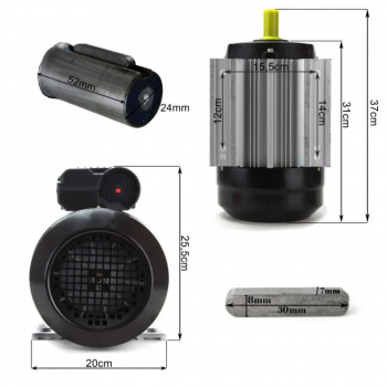 Motor electric 230V 3 KW 2800 Rpm 24mm B-ACE2800301F