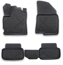 Set 4 Buc. Covoare din Cauciuc stil Tavita compatibile Dacia Sandero III 2021- Negru 