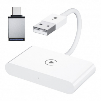Adaptor Wireless Techstar® CTHT-020-2 Pentru Apple CarPlay Si IPhone IOS 10+ Dongle USB-Type C WiFi 5G Bl 