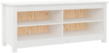 vidaXL Banca pentru pantofi alb 110x38x45 5 cm lemn masiv de pin 