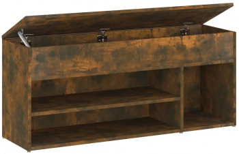 vidaXL Banca pentru pantofi stejar fumuriu 105x30x45 cm lemn prelucrat 