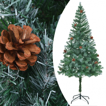 vidaXL Brad de Craciun artificial cu conuri de pin 180 cm 