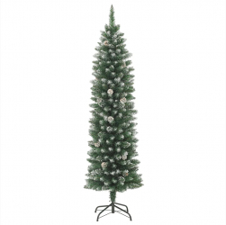 vidaXL Brad de Craciun artificial slim cu suport 210 cm PVC 