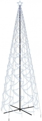 vidaXL Brad de Craciun conic 1400 LED-uri alb rece 160x500 cm