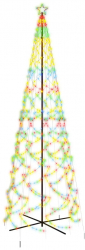 vidaXL Brad de Craciun conic 1400 LED-uri multicolor 160x500 cm 