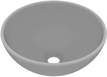 vidaXL Chiuveta baie lux gri deschis mat 32 5x14cm ceramica rotund 