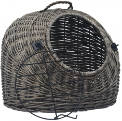 vidaXL Cos de transport pisici gri 45 x 35 x 35 cm rachita naturala 