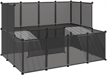 vidaXL Cusca pentru animale mici negru 143x107x93 cm PP si otel 