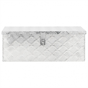 vidaXL Cutie de depozitare argintiu 70x31x27 cm aluminiu 