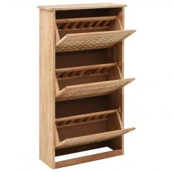 vidaXL Dulap depozitare pantofi 55 x 20 x 104 cm lemn masiv de nuc