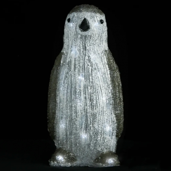 vidaXL Figurina pinguin de Craciun cu LED 30cm acril interior/exterior 