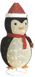 vidaXL Figurina pinguin decorativa Craciun LED 180 cm tesatura lux 