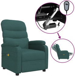 vidaXL Fotoliu de masaj electric verde inchis material textil 