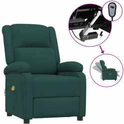 vidaXL Fotoliu de masaj electric verde inchis material textil 