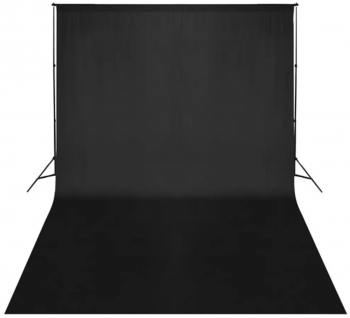 vidaXL Fundal foto bumbac negru 500 x 300 cm 