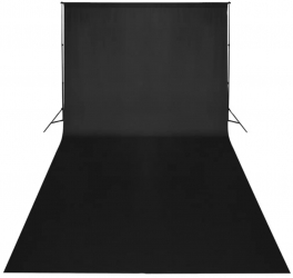vidaXL Fundal foto bumbac negru 600 x 300 cm 