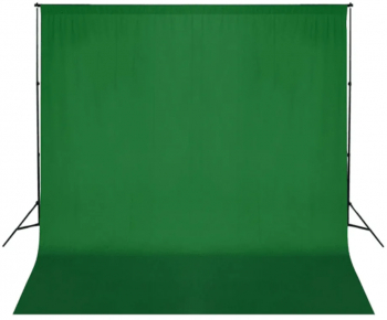 vidaXL Fundal foto bumbac verde 300 x 300 cm Chroma Key