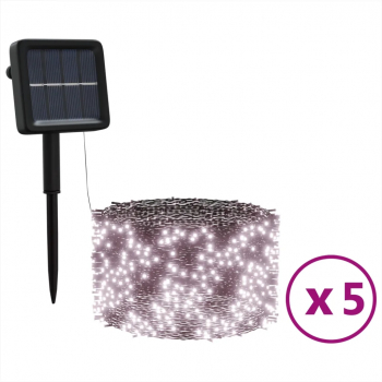 vidaXL Instalatie solara lumini 5x200 LED alb cald interior/exterior 