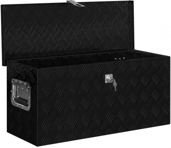 vidaXL Lada de aluminiu negru 80 x 30 x 35 cm 