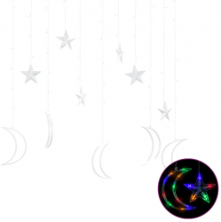 vidaXL Lumini luna si stele 138 LED-uri multicolor cu telecomanda 