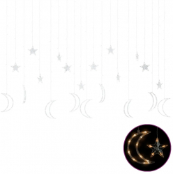 vidaXL Lumini luna si stele 345 LED-uri alb cald cu telecomanda