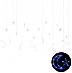 vidaXL Lumini luna si stele 345 LED-uri albastru cu telecomanda 