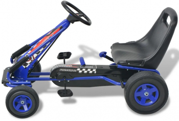 vidaXL Masina Go Kart cu scaun reglabil albastru 