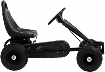 vidaXL Masinuta kart cu pedale si roti pneumatice negru 