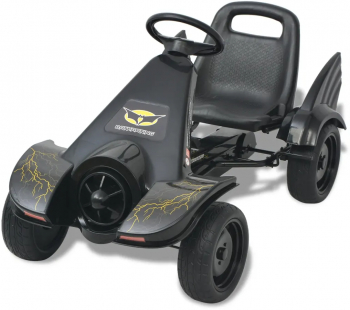 vidaXL Masinuta kart cu sezut reglabil neagra 